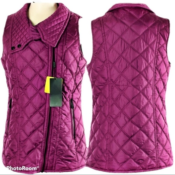 NWT ANDREW MARC Fuchsia Quilted Puffer Vest, Size Small - Picture 12 of 12